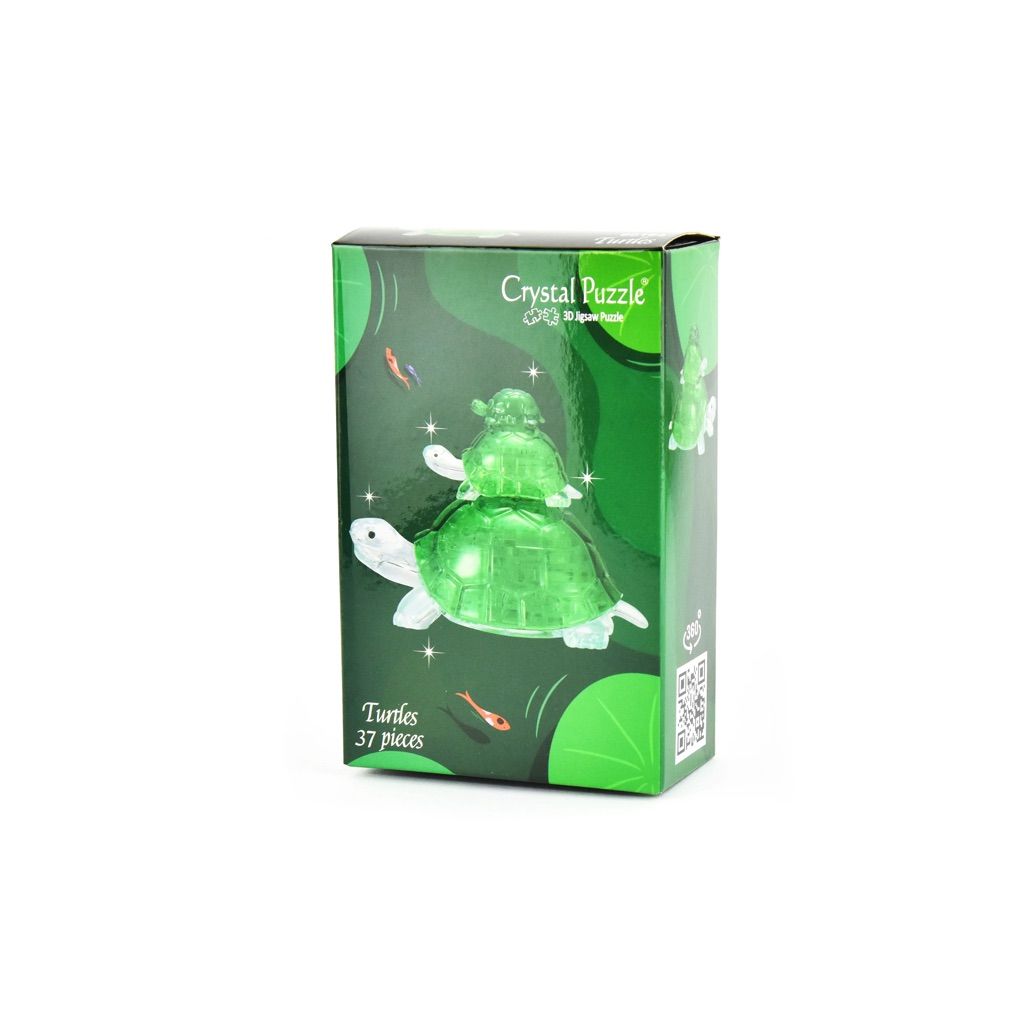 3D Crystal Puzzle Turtles Ass, 37 pcs-Grøn