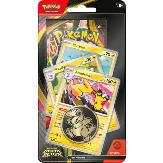 Pokemon Blister Pack - 1-Pack Premium Checklane Blister: 1 Mega Evolution: Delta Reign Booster Pakke + Ampharos Line Promos & Mønt