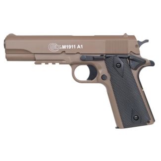 Softgun pistol Colt 1911 A1 i Tan/sort med metalslæde.