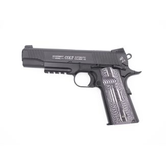 Softgun CO2 pistol Colt 1911 Combat Unit Rail Gun sort , blowback.