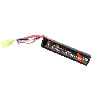 Airsoft Li-PO Stock Tube batteri, 11,1V-900mAh-15C Tamiya stik