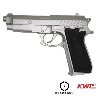 Softgun/Airsoft PT92 fra Cybergun, Chrome med fast slæde