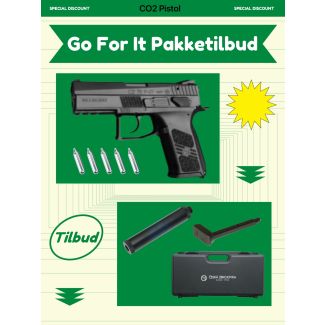 Softgun CO2 pistol CZ 75 P-07 Duty ”GO FOR IT” pakke tilbud.