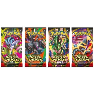 Pokemon Booster Pakke - ME06 - Mega Evolution: Delta Reign Booster Pack Artwork Set - 4 Packs!