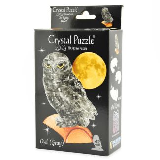 3D Crystal Puzzle, Owl Ass, 42 pcs-Grå