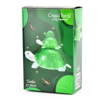 3D Crystal Puzzle Turtles Ass, 37 pcs-Grøn