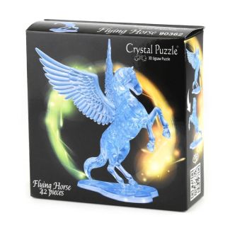 3D Crystal Puzzle, Flying Horse Ass, 42 pieces-Blå