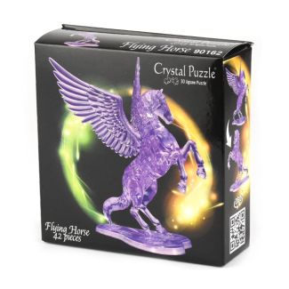 3D Crystal Puzzle, Flying Horse Ass, 42 pieces-Lilla