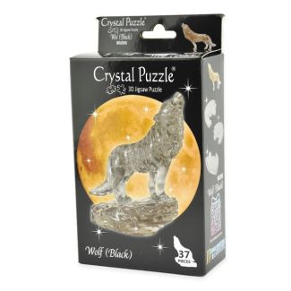 3D Crystal Puzzle, Puslespil, Wolf Ass, 37 dele-sort
