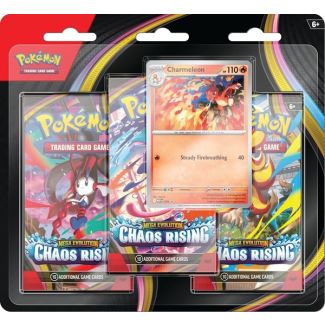 Pokemon 3 Pack: 3 x Mega Evolution: Chaos Rising Booster Pakker + Charmeleon Promo