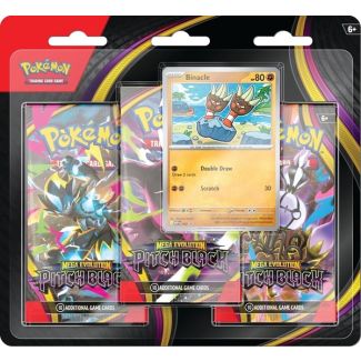 Pokemon Blister Pack - 3-Pack: 3 Mega Evolution: Pitch Black Booster Pakker + Binacle Black Star Promo