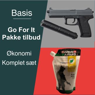 Basis Økonomi Go For It begynder sæt. Soft gun manuel pistol MK23 Socom.