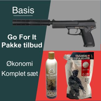 Basis Økonomi Go For It Pakke tilbud, Softgun Gas Pistol MK 23 Special Operations, uden blow back